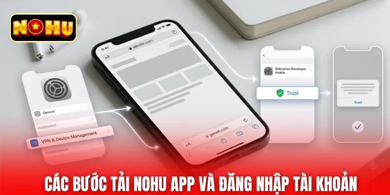 Các bước tải nohu app và đăng nhập tài khoản